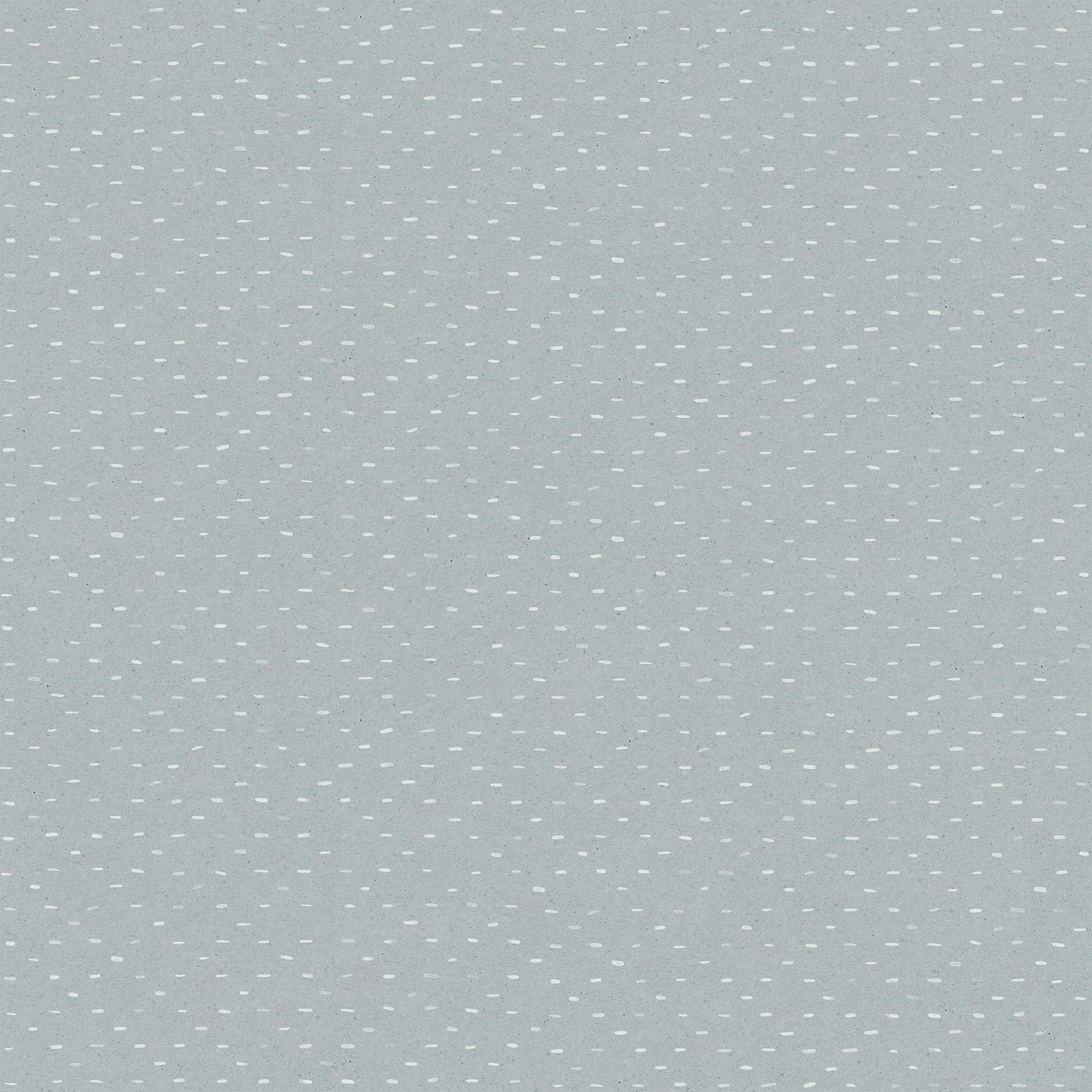 Detail of wallpaper in a dotted diamond grid in white on a light blue field.