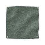 Square fabric swatch of wool in a dark green colorway.