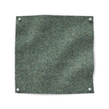 Square fabric swatch of wool in a dark green colorway.