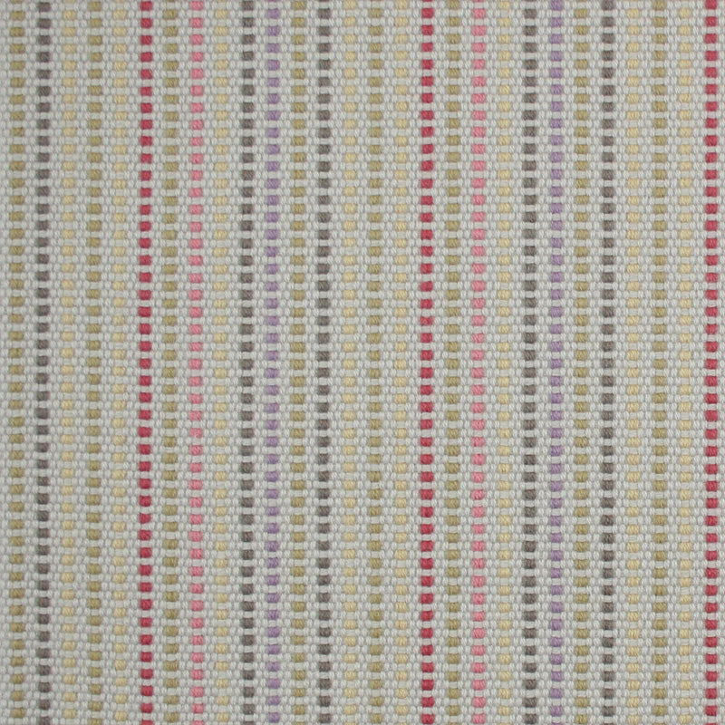 Striped flatweave runner in cream and blue green and pink