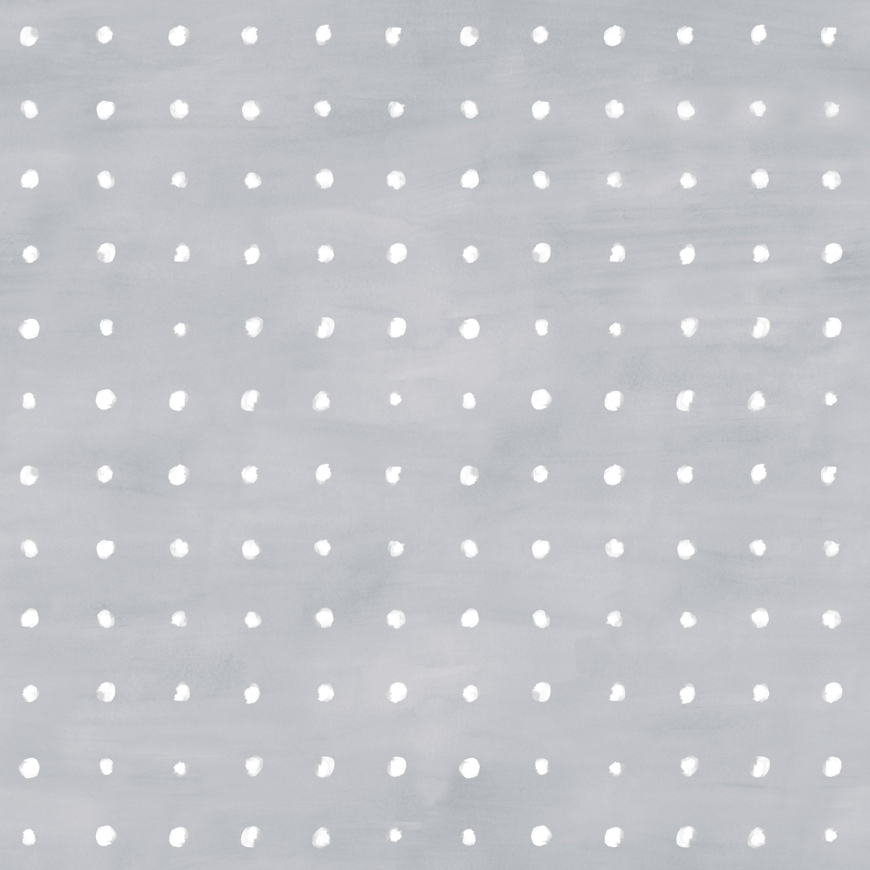 Detail of wallpaper in a dotted grid pattern in white on a light gray field.