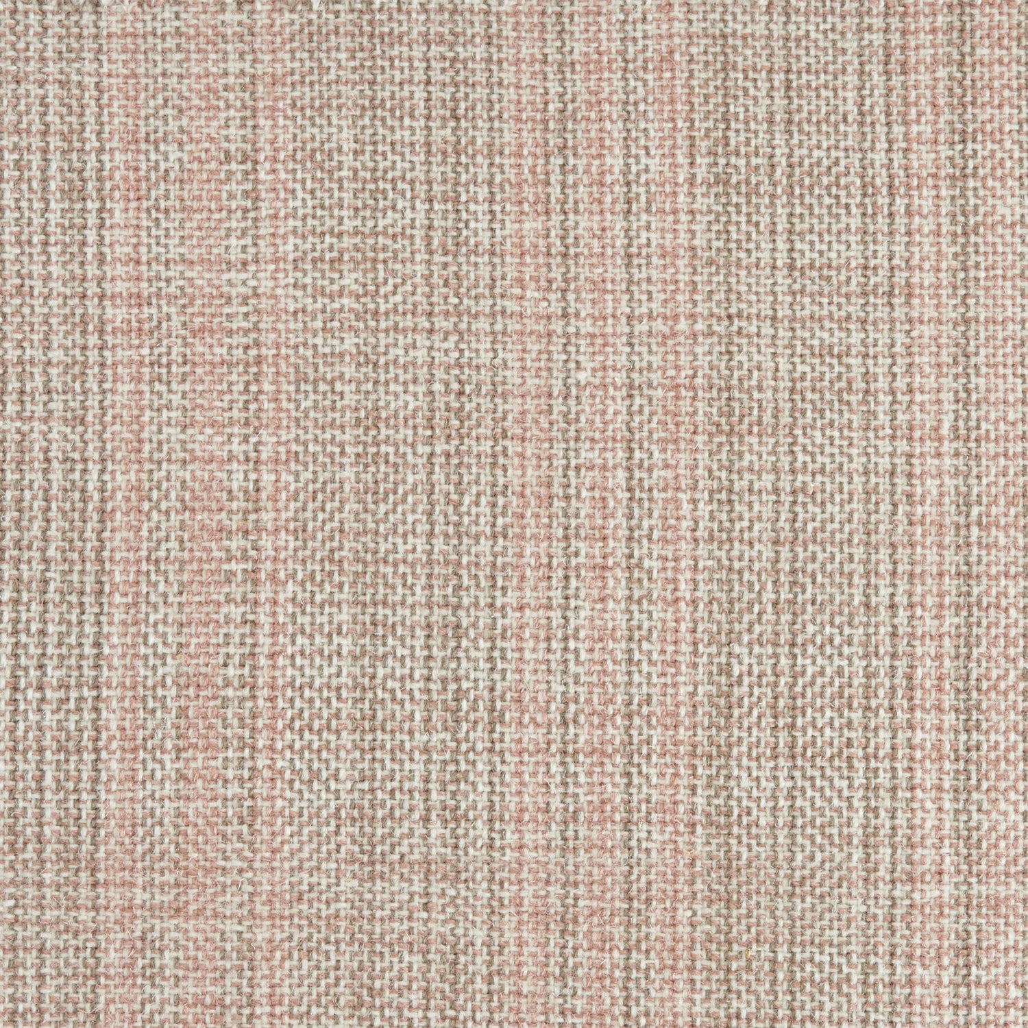 Wool broadloom carpet swatch in a light pink colorway mottled with white and brown fibers.