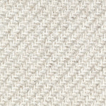 Wool broadloom carpet swatch in a high-pile diagonal stripe in mottled white and cream.
