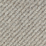 Wool broadloom carpet swatch in a high-pile diagonal stripe in mottled gray and cream.