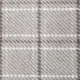 Wool broadloom carpet swatch in houndstooth plaid in shades of gray and white.