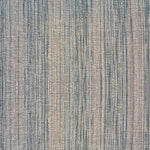 Linen broadloom carpet swatch in a woven ombré stripe pattern in blue, blue-gray and tan shades.