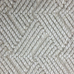 Wool broadloom carpet swatch in a high-pile chevron weave in silver.