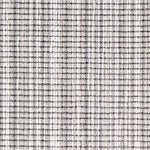 Wool broadloom carpet swatch in a multicolor stripe in shades of white, cream and gray.