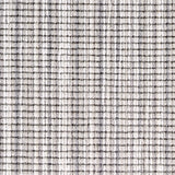 Wool broadloom carpet swatch in a multicolor stripe in shades of white, cream and gray.
