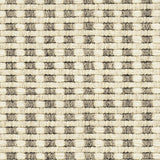 Wool broadloom carpet swatch in a chunky ribbed check weave in cream and light brown.