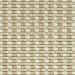 Wool broadloom carpet swatch in a chunky ribbed check weave in cream and tan.