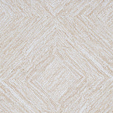 Wool broadloom carpet swatch in a dense diamond check in shades of cream and white.