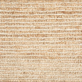 Wool broadloom carpet swatch in a striped gold and cream weave pattern.