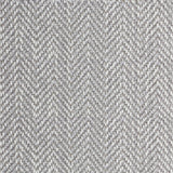 Wool broadloom carpet swatch in a herringbone weave in mottled gray.