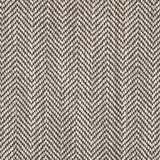 Wool broadloom carpet swatch in a herringbone weave in cream and brown.