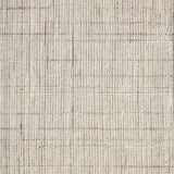 Wool-nylon broadloom carpet swatch in a textured plaid weave in cream and heather gray.