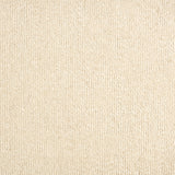 Wool broadloom carpet swatch in a textured weave in mottled white and cream.