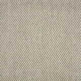 Wool-blend broadloom carpet swatch in a flat herringbone weave in cream and brown.