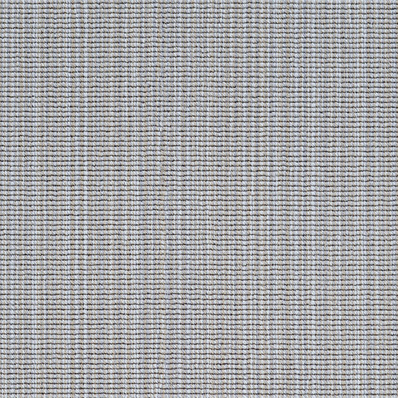 Wool broadloom carpet swatch in a ribbed weave in mottled gray-tan.