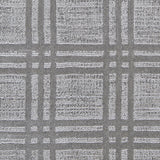 Nylon broadloom carpet swatch in a dimensional plaid weave in graphite.