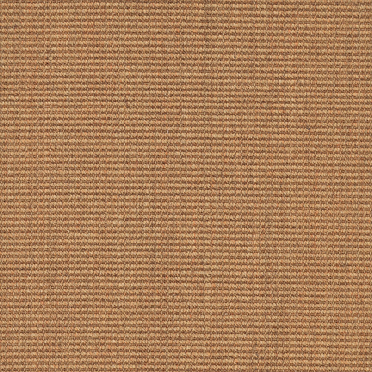 Sisal broadloom carpet swatch in a ribbed weave in bronze and brown.