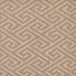 Sisal broadloom carpet swatch in a dimensional geometric weave in sable and beige.