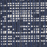 Wool broadloom carpet swatch in an abstract grid print in navy and cream.