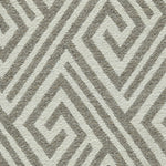 Wool-blend broadloom carpet swatch in an interlocking linear diamond pattern in cream and brown.