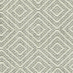 Wool broadloom carpet swatch in a chunky diamond lattice weave in cream and silver.