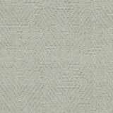 Wool broadloom carpet swatch in a herringbone weave in cream and sky blue.