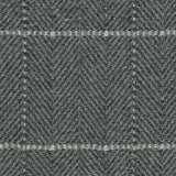 Wool broadloom carpet swatch in a plaid herringbone weave in shades of gray.
