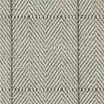 Wool broadloom carpet swatch in a plaid herringbone weave in cream, gray and tan.