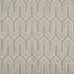 Wool-blend broadloom carpet swatch in a chunky geometric linear weave in white, cream and tan.