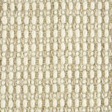 Wool-sisal broadloom carpet swatch in a chunky grid weave in cream.