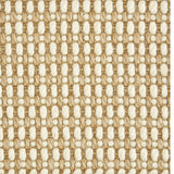 Wool-sisal broadloom carpet swatch in a chunky grid weave in gold and cream.