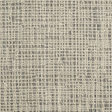 Wool-blend broadloom carpet swatch in a grid weave in mottled cream and charcoal.