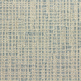 Wool-blend broadloom carpet swatch in a grid weave in mottled tan and light blue.