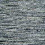 Wool-blend broadloom carpet swatch in a flat weave in mottled shades of blue.