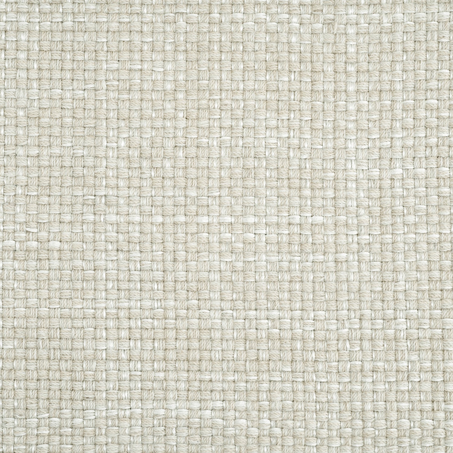 Wool-blend broadloom carpet swatch in a chunky grid weave in cream and white.