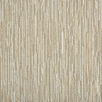 Wool-blend broadloom carpet swatch in a mottled stripe print in shades of white, cream and tan.