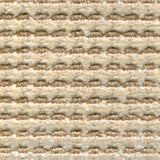 Wool-silk broadloom carpet swatch in a dimensional flat-and-tufted grid weave in cream and tan.