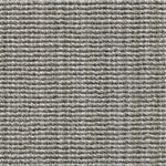Wool broadloom carpet swatch in a chunky striped weave in gray and sage.