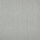 Nylon broadloom carpet swatch in a textured herringbone weave in silver.