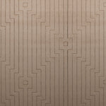 Wool-silk broadloom carpet swatch in a dimensional geometric weave in sable.