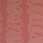 Detail of wallpaper in an abstract scribble print in pink on a dark pink field.