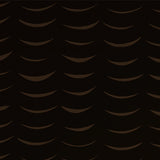 Detail of wallpaper in an abstract crescent print in brown on a black field.