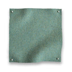 Wool melton swatch pinned in all corners in turquoise