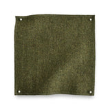 Wool melton swatch pinned in all corners in moss green