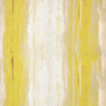 Detail of fabric in an abstract painterly print in shades of yellow and cream.