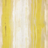 Detail of fabric in an abstract painterly print in shades of yellow and cream.